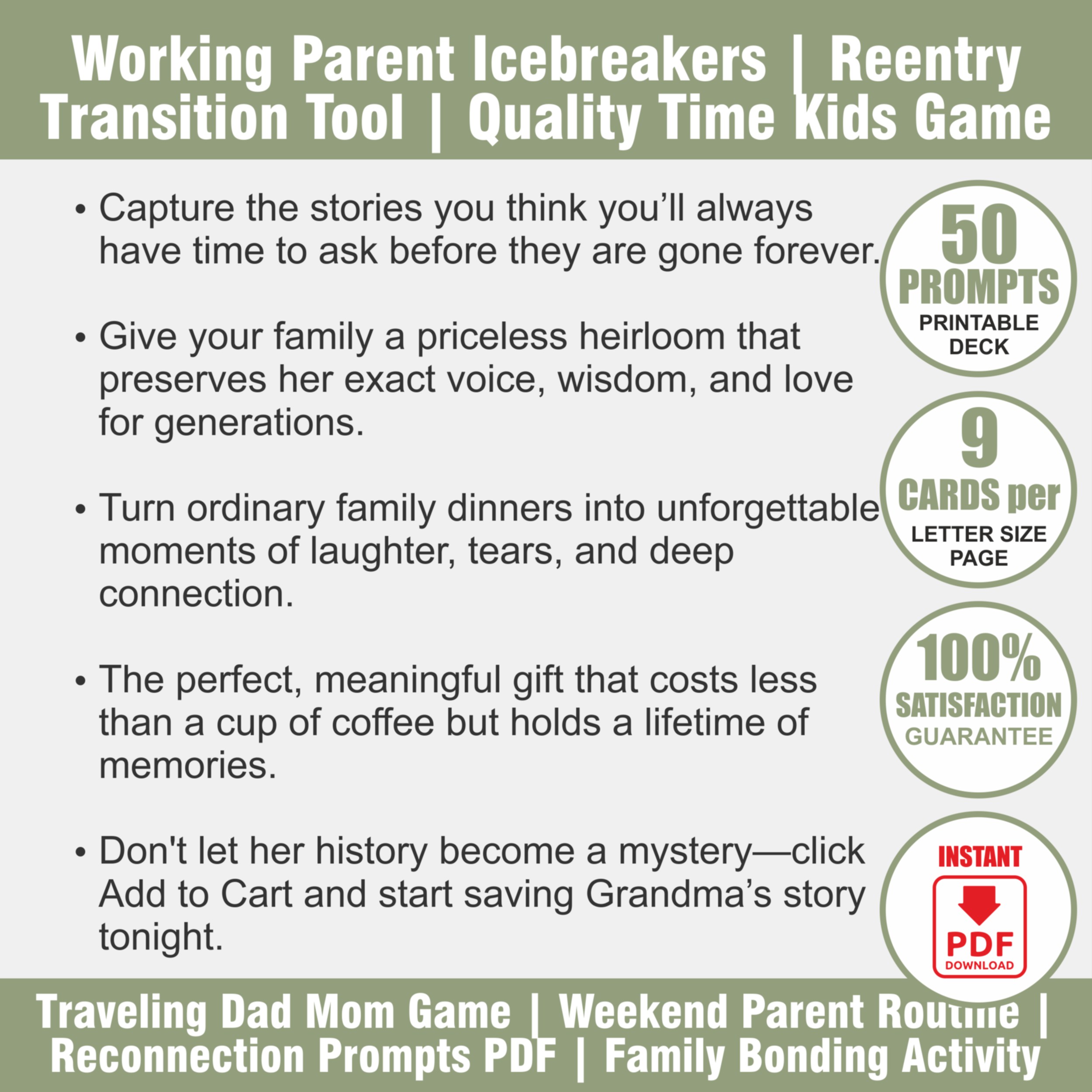 Commuter Parent Conversation Cards | Weekend Parent Routine | Working Away From Home | Family Bonding PDF - View 2